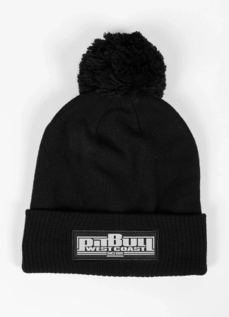 Czapka zimowa z pomponem Pit Bull One Tone Boxing czarna