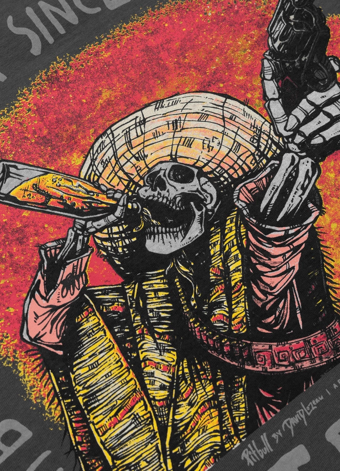 Koszulka męska T-Shirt Pit Bull Pitbull Shot For Shot grafitowa szara