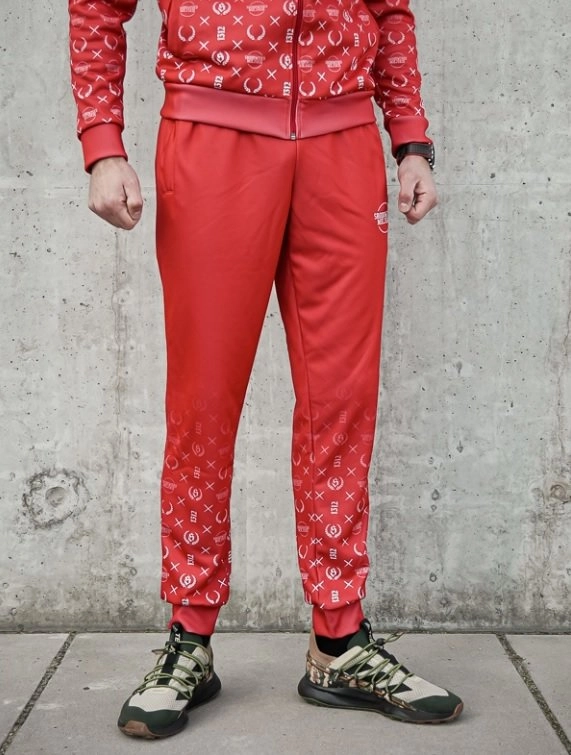 Spodnie dresowe męskie Środowisko Miejskie Pattern Poliester czerwone