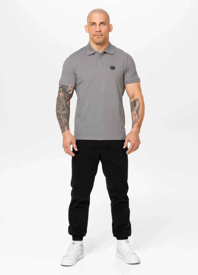 Koszulka męska Polo Pitbull Jersey Slim Fit Small Logo szara