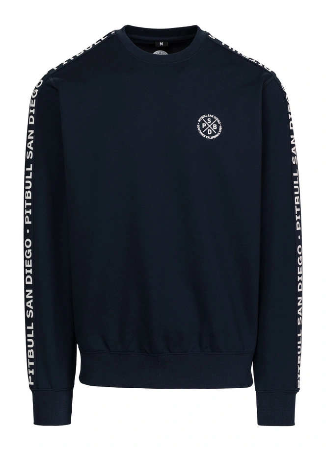 Bluza męska bez kaptura Pit Bull Tape Parker granatowa