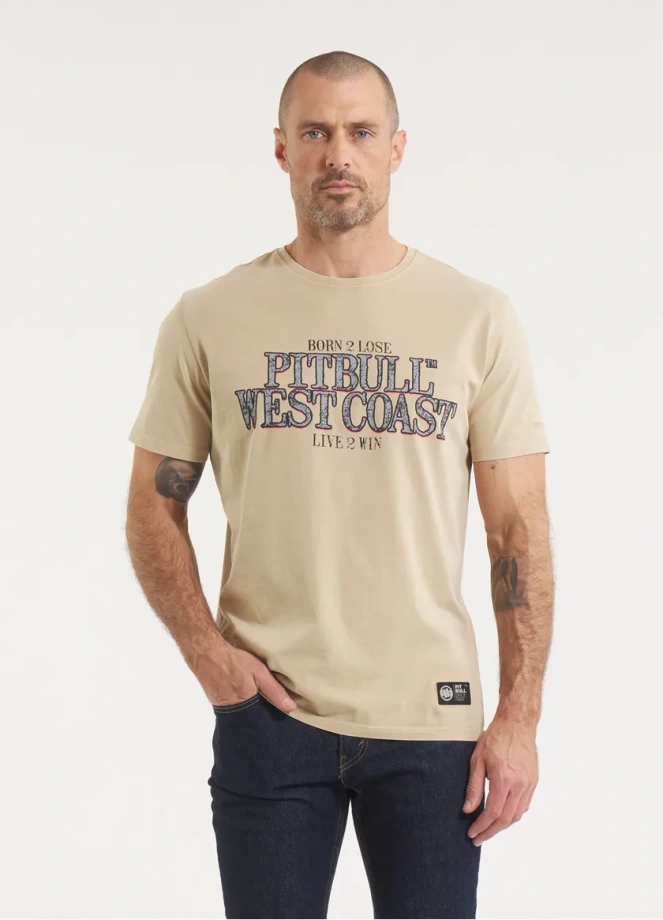 Koszulka męska T-Shirt Pit Bull Pitbull Denim Washed Ace Of Spades II beżowa