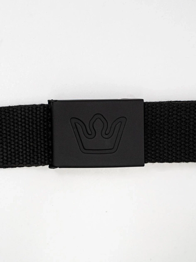 Pasek parciany Jigga Wear Simple Crown czarny
