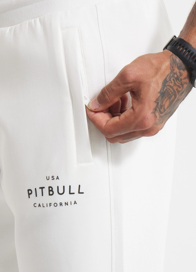 Spodnie męskie dresowe Pitbull Pit Bull Sampson białe