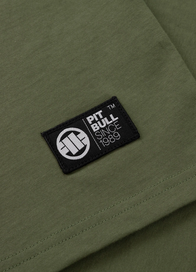 Koszulka męska T-Shirt Pitbull Eighty Nine Dog oliwkowa zielona