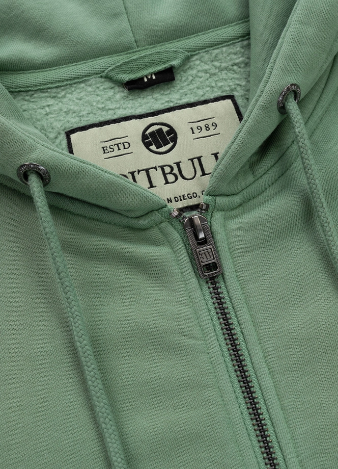 Bluza męska z kapturem Pitbull Pit Bull Lancaster 2 ZIP Washed zielona