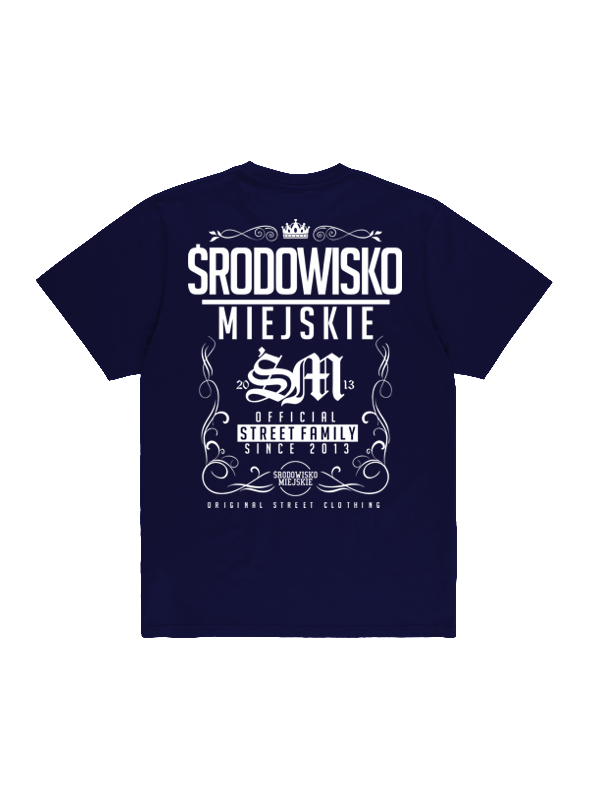 Koszulka męska t-shirt Środowisko Miejskie Theme granatowo/biała