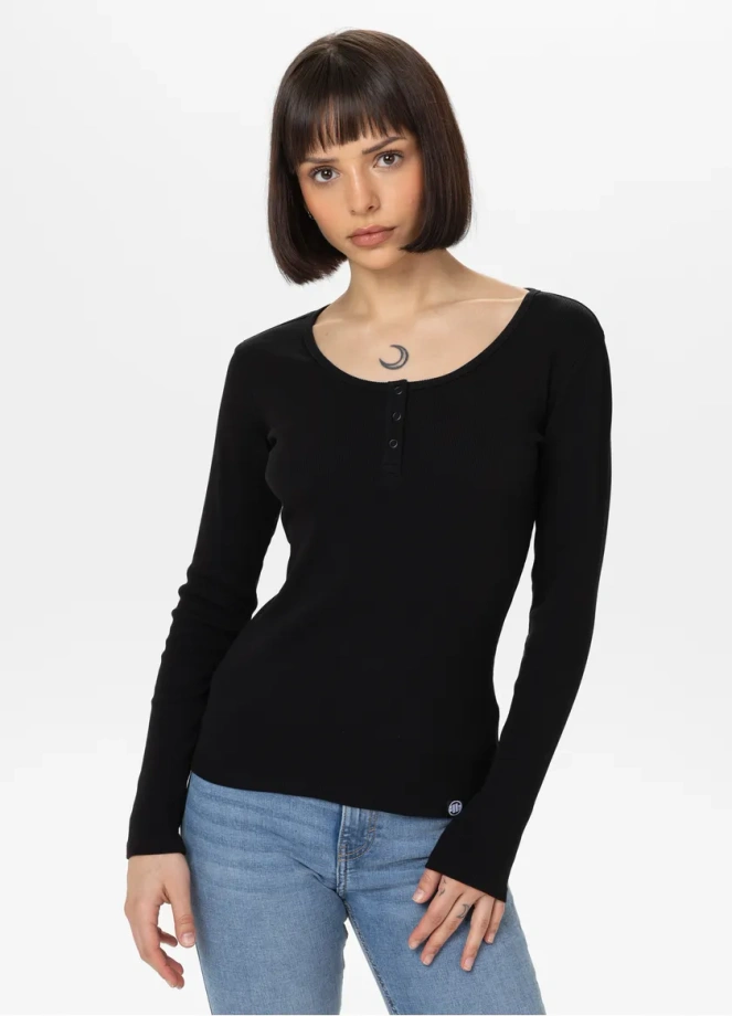 Koszulka longsleeve damski Pit Bull Rib czarna