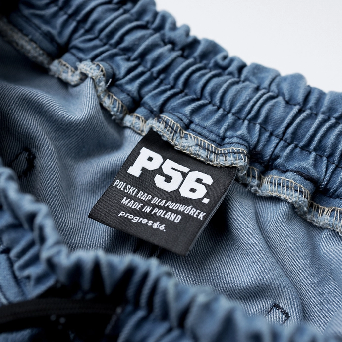 Spodnie męskie jogger jeans Dudek P56 Mini jasno niebieskie