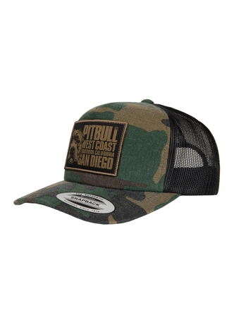 Czapka z daszkiem Snapback Trucker Pit Bull Pitbull Blood Dog woodland camo/czarna