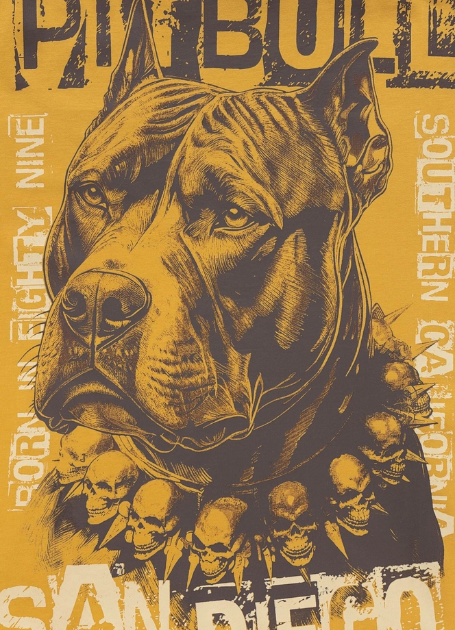Koszulka męska T-Shirt Pitbull West Coast Blacky żółty