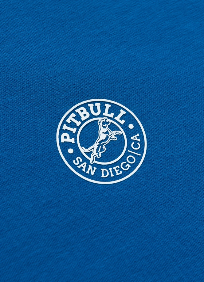 Koszulka męska T-Shirt Pit Bull Pitbull San Diego CA Small Logo Slim Fit niebieska