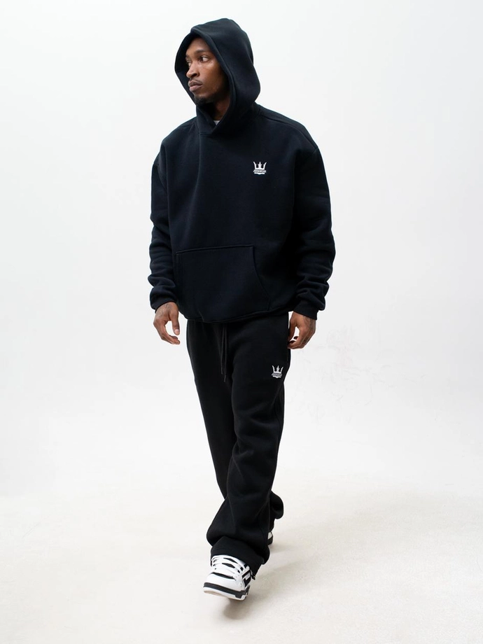 Komplet dresowy męski oversize Jigga Wear Crown czarny