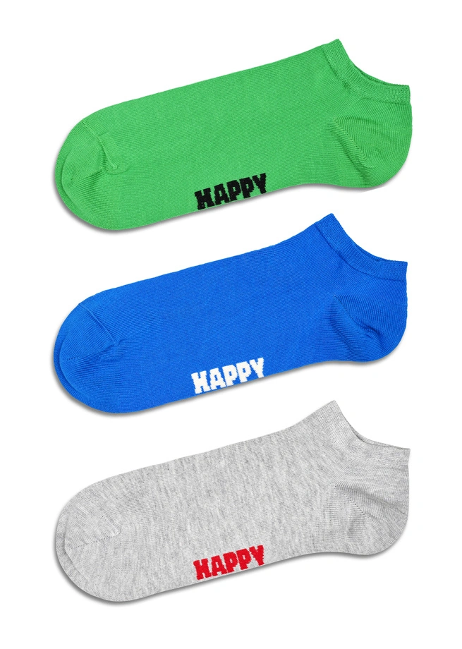 Skarpety Happy Socks 3-Pack Solid Low Socks zielone/niebieskie/szare
