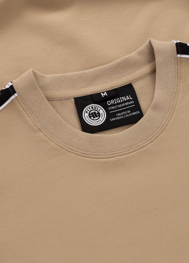 Komplet dresowy męski krótki Pitbull Pit Bull Tape Nugget beżowy