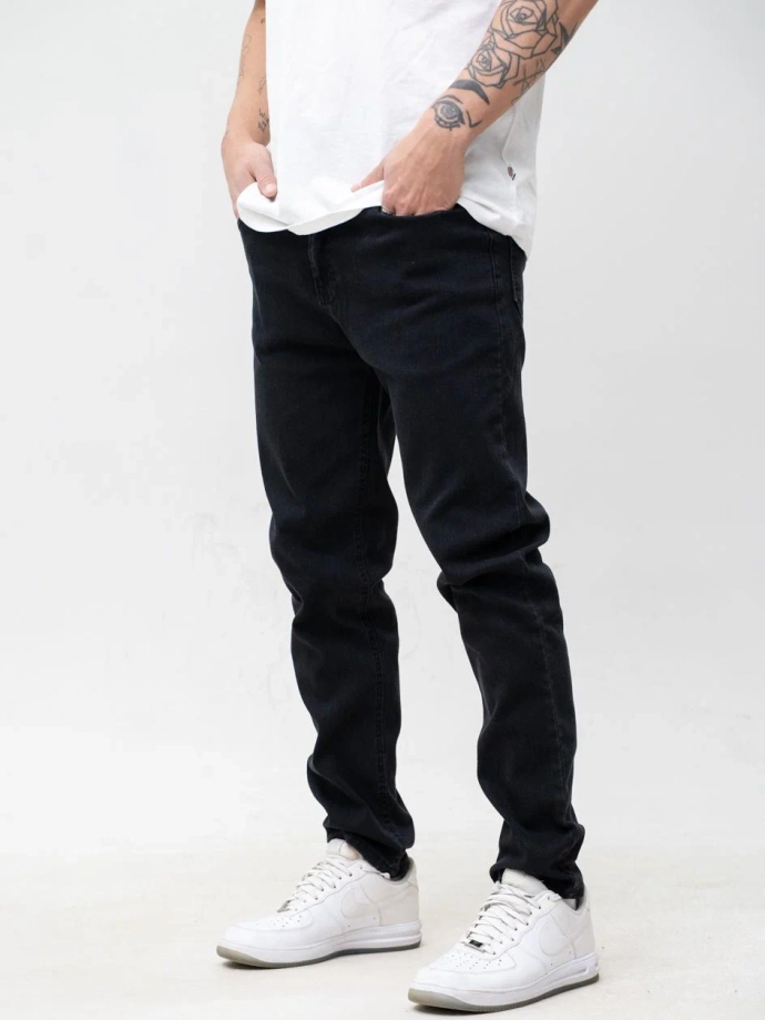 Spodnie męskie Jeans Jigga Wear Mini Haft Logo czarne