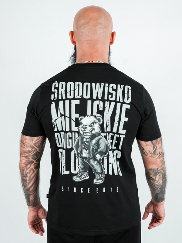 Koszulka męska t-shirt Środowisko Miejskie Essential Street Bear czarna