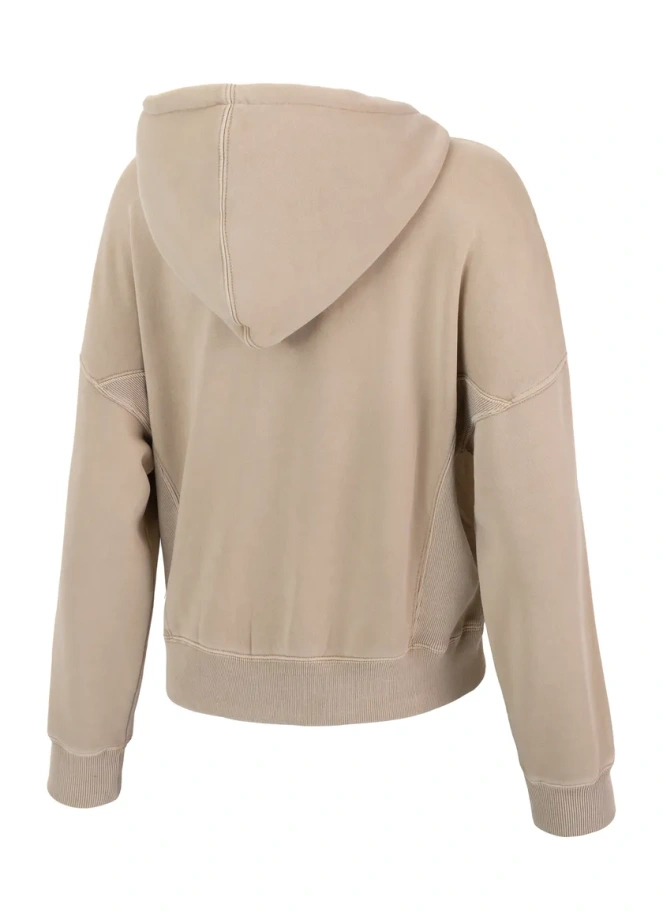 Bluza damska Pit Bull Manzanita Pitbull hooded zip beżowa