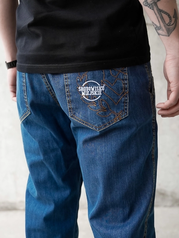 Spodnie męskie jogger jeans Środowisko Miejskie Laur niebieskie