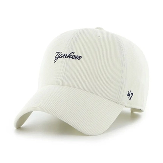 Czapka z daszkiem sztruksowa 47 Brand New York Yankees Mini Script Clean Up kremowa