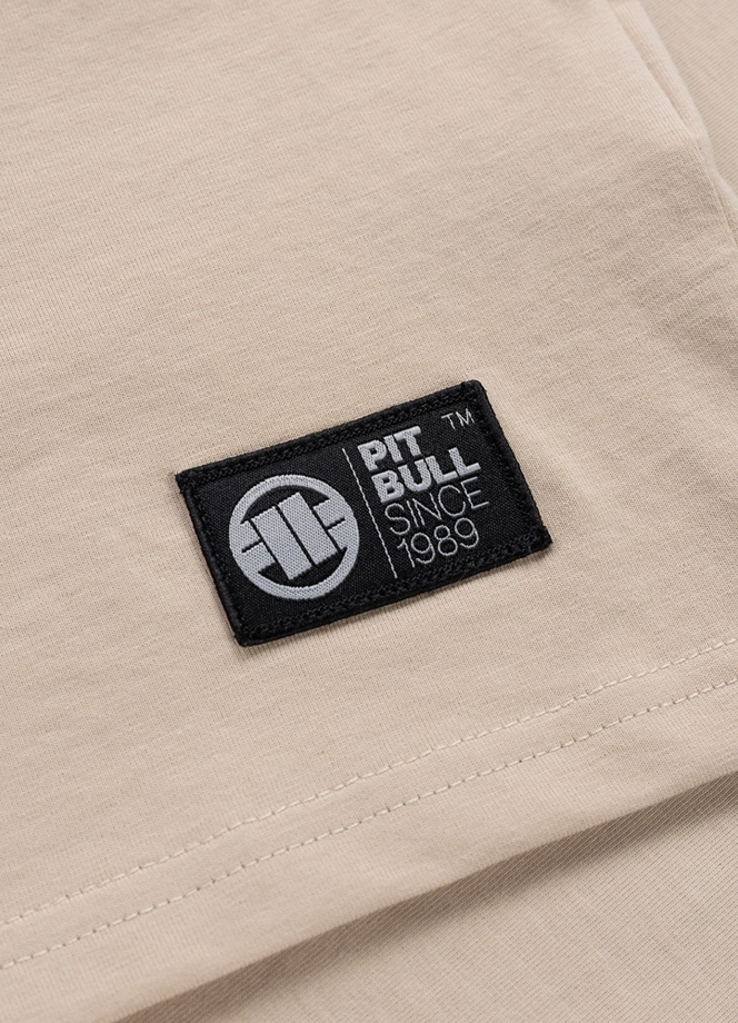 Koszulka męska T-Shirt Pitbull Logo Palms jasno kremowa