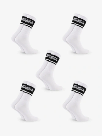 Skarpety długie 5 par Jigga Wear Block białe