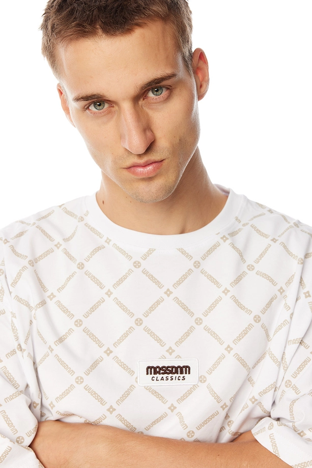Koszulka męska t-shirt Mass Dnm Monogram biała