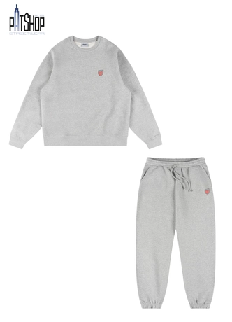 Komplet męski dresowy Prosto Shield crewneck szary