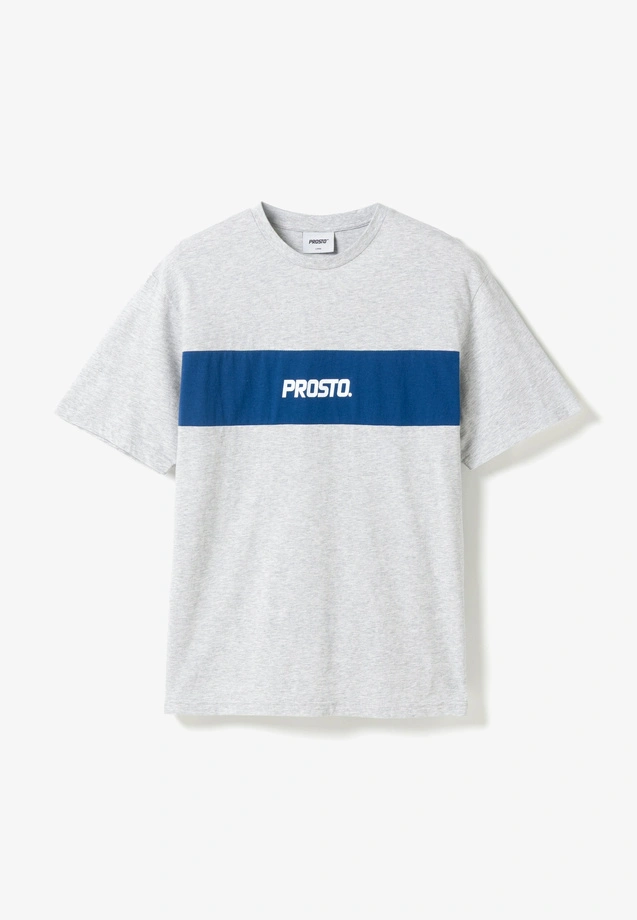 Koszulka męska t-shirt Prosto Root szaro/granatowa