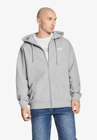 Bluza męska rozpinana z kapturem Prosto Logo szara