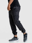 Spodnie męskie Jeans Jogger Jigga Wear Mini Haft Logo Marble marmurkowe czarne