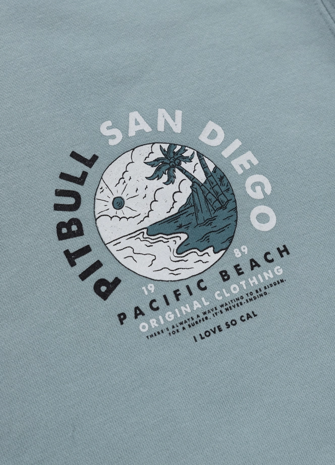 Bluza męska bez kaptura Pitbull Pit Bull Planet Surf jasno niebieska