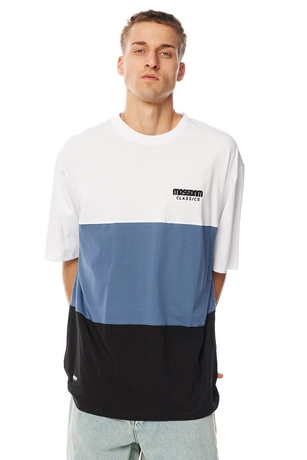 Koszulka męska t-shirt Mass Dnm Zone biało/niebiesko/czarna