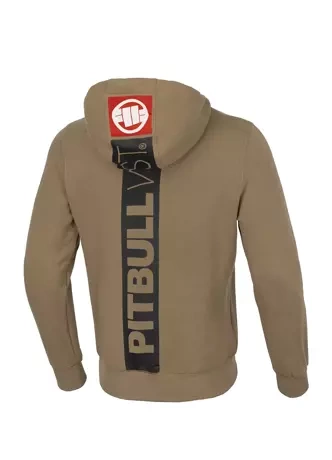 Bluza męska z kapturem Pitbull Pit Bull Hilltop Zip Terry hooded brązowa