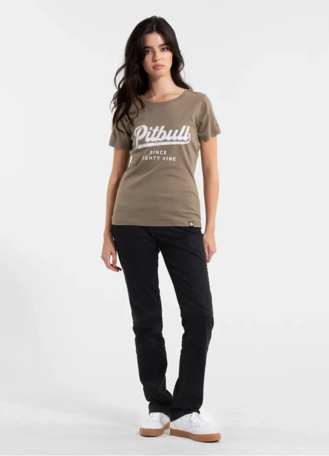 Koszulka damska T-shirt Pit Bull Angel Logo coyote brązowa