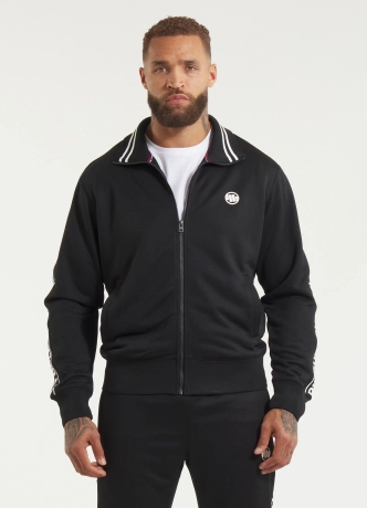 Bluza męska rozpinana Pit Bull Oldschool Tape Logo czarna