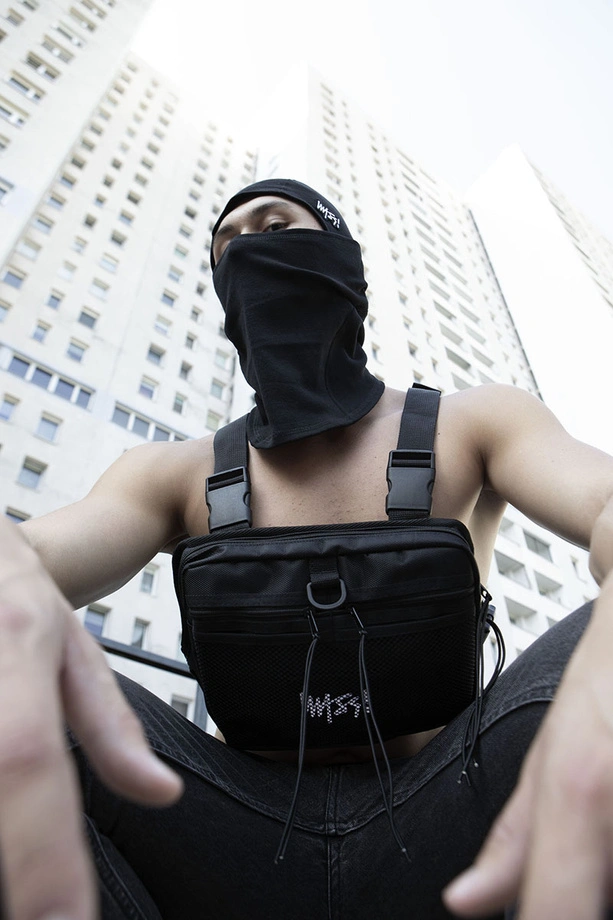Kominiarka Balaclava Mass DNM Signature Patch czarna