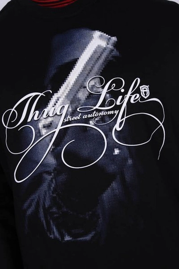 Bluza bez kaptura Street Autonomy Thug Life crewneck black