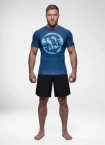 Koszulka męska rashguard Pitbull Logo Palms niebieska