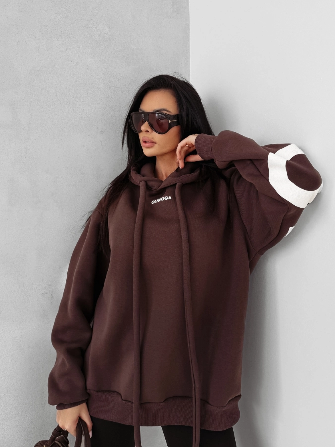 Bluza damska z kapturem Olavoga Vinta brązowa