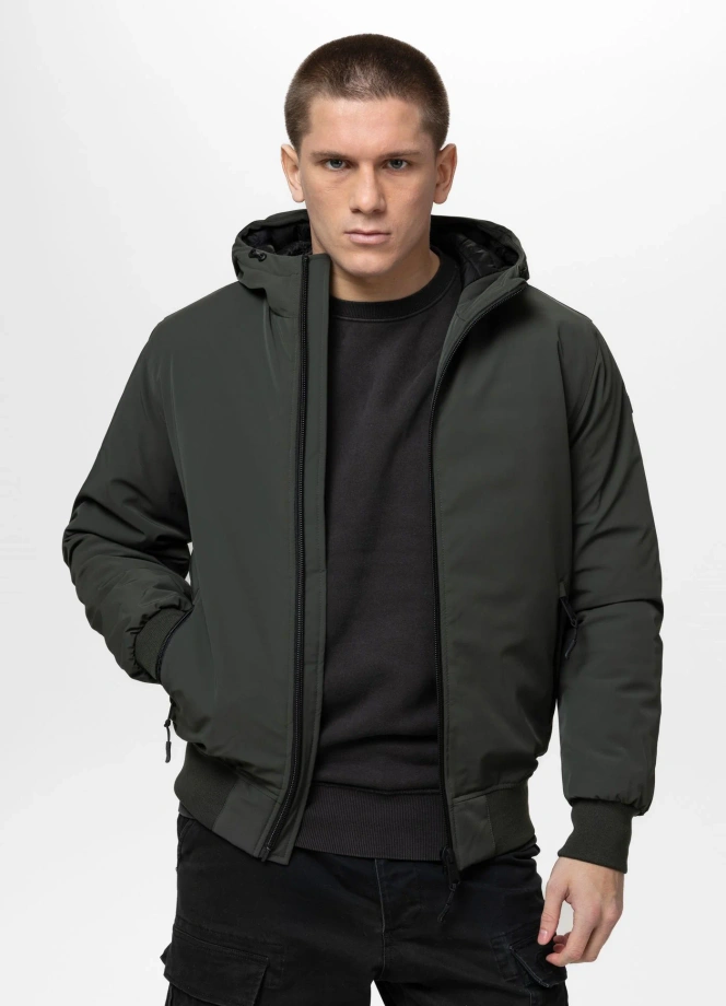 Kurtka zimowa męska Pit Bull Softshell York oliwkowa zielona