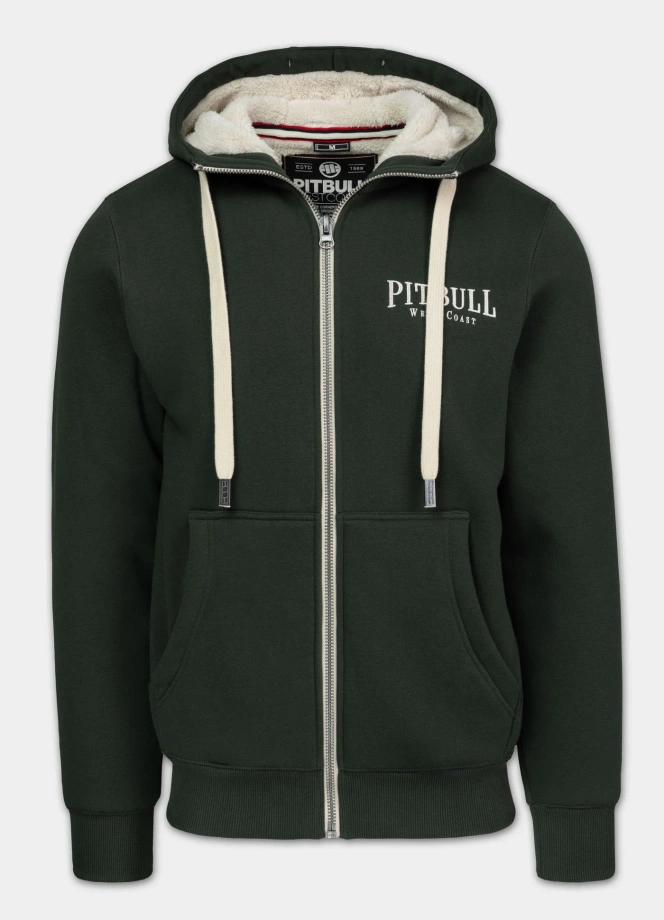 Bluza męska rozpinana z kapturem Pit Bull Ruffin Detroit zielona
