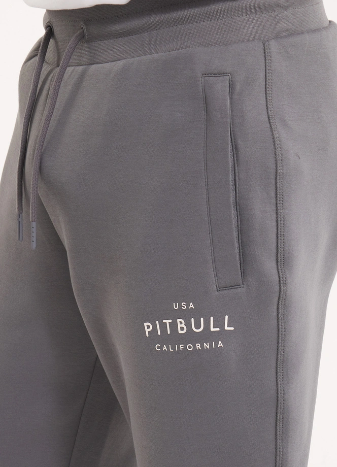 Spodnie męskie dresowe Pitbull Pit Bull Sampson grafitowe szare