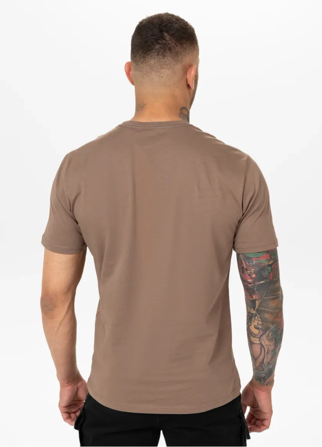 Koszulka męska T-Shirt Pit Bull Pitbull Logo Palms brązowa