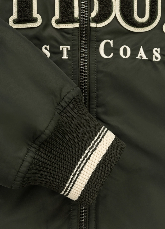 Kurtka męska przejściowa bejsbolówka Pit Bull Detroit ciemno zielona