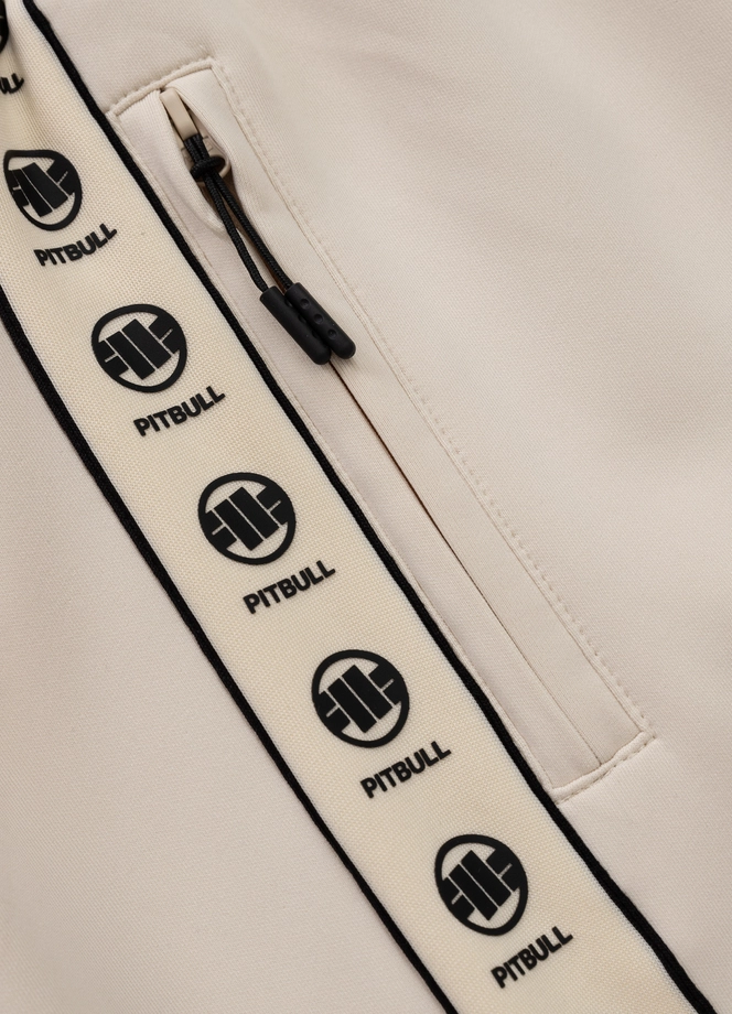Spodenki szorty dresowe męskie Pitbull Pit Bull Powers off-white kremowe