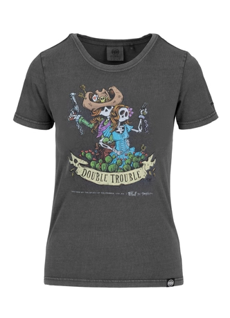 Koszulka damska T-shirt Pit Bull DoubleTrouble sprany szary