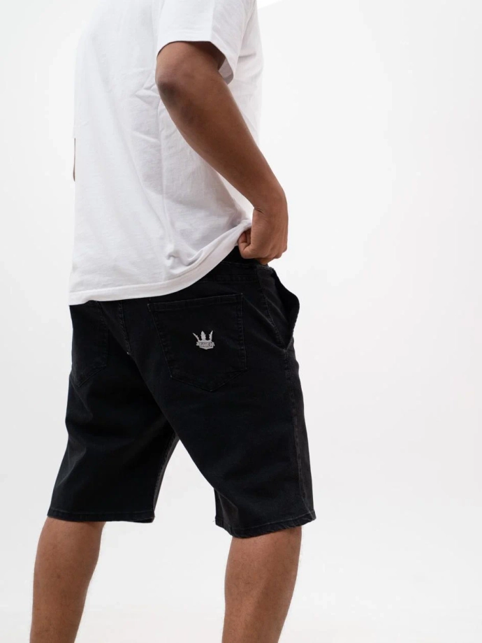 Spodenki szorty męskie jeans Baggy Jigga Wear Crown czarne