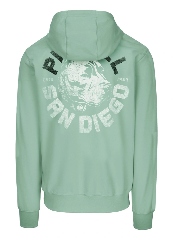 Bluza męska z kapturem Pitbull Pit Bull Dog SD ZIP miętowa zielona