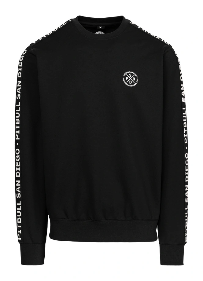 Bluza męska bez kaptura Pit Bull Tape Parker czarna